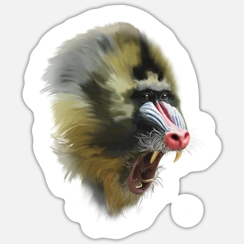 mandrill Sticker size S (10 x 10 cm)