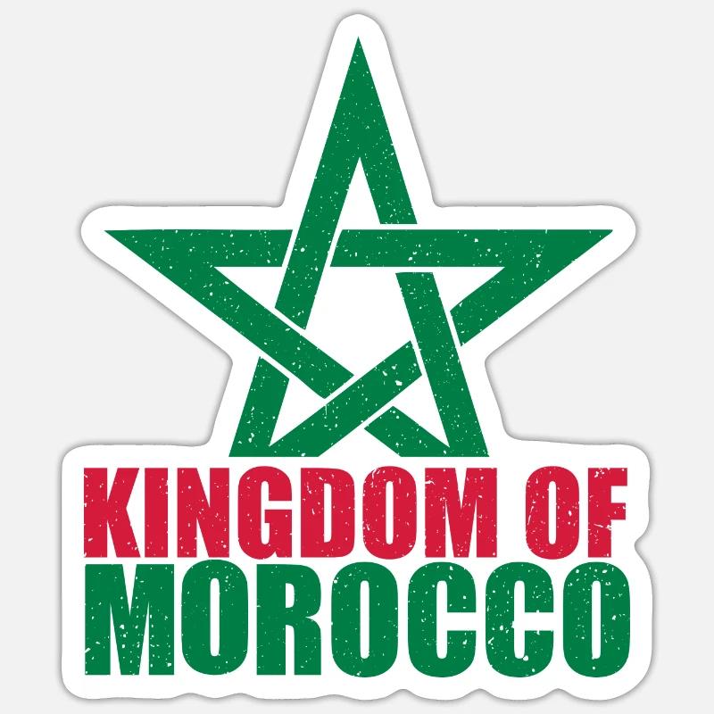 Royaume du Maroc - Sticker taille S (10 x 10 cm) - blanc mat