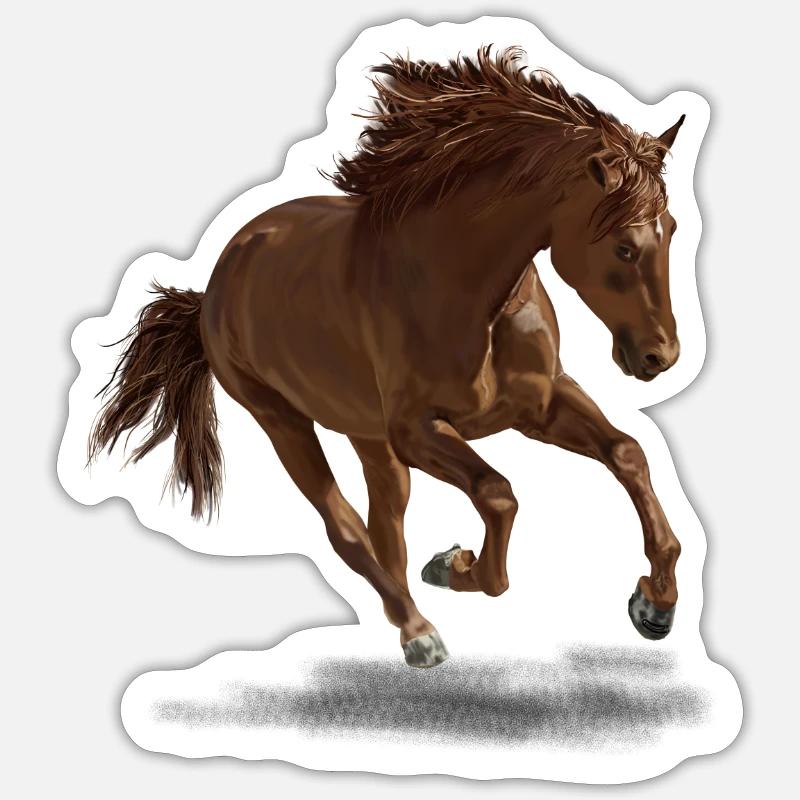 Pferd - Sticker Größe S (10 x 10 cm) - Mattweiß