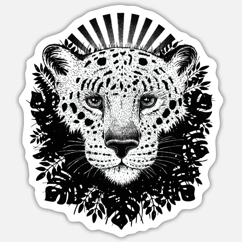 Leopardess - Sticker size S (10 x 10 cm) - white matte