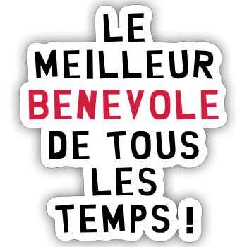 Bénévolat / Bénévole / Solidaire / Humanitaire - Sticker taille S (10 x 10 cm) - blanc mat - Devant