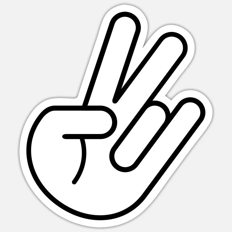 JDM Peace Hand (outline) - Sticker size S (10 x 10 cm) - white matte