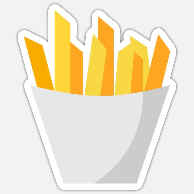 Frites - Sticker taille S (10 x 10 cm) - blanc mat