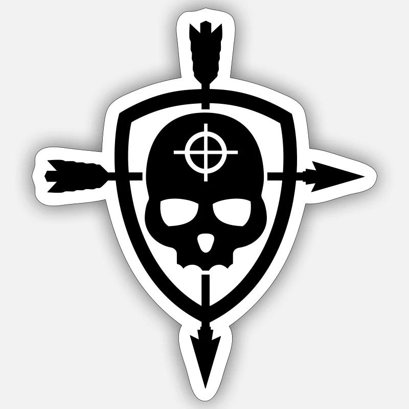 Bowhunter Crest - Sticker size S (10 x 10 cm) - white matte