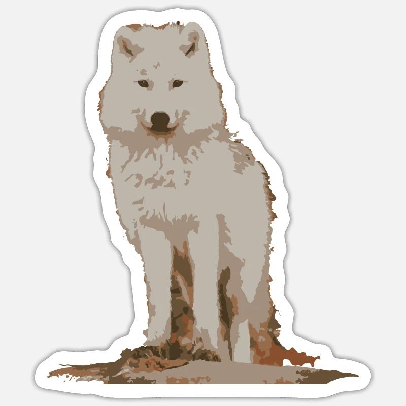 White wolf - Sticker size S (10 x 10 cm) - white matte