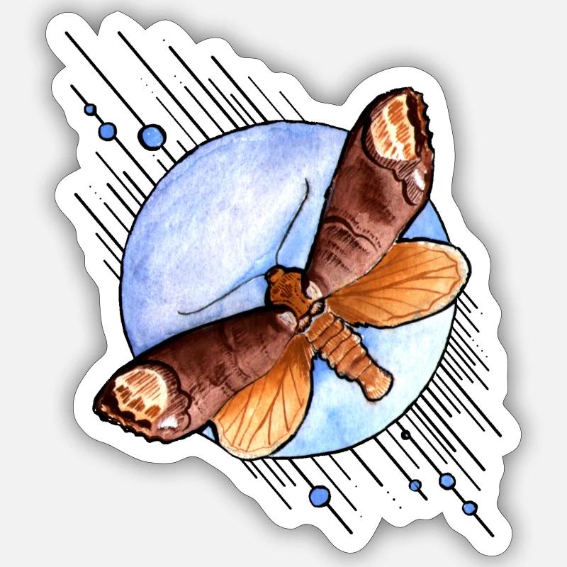 papillon de nuit - Sticker taille S (10 x 10 cm) - blanc mat
