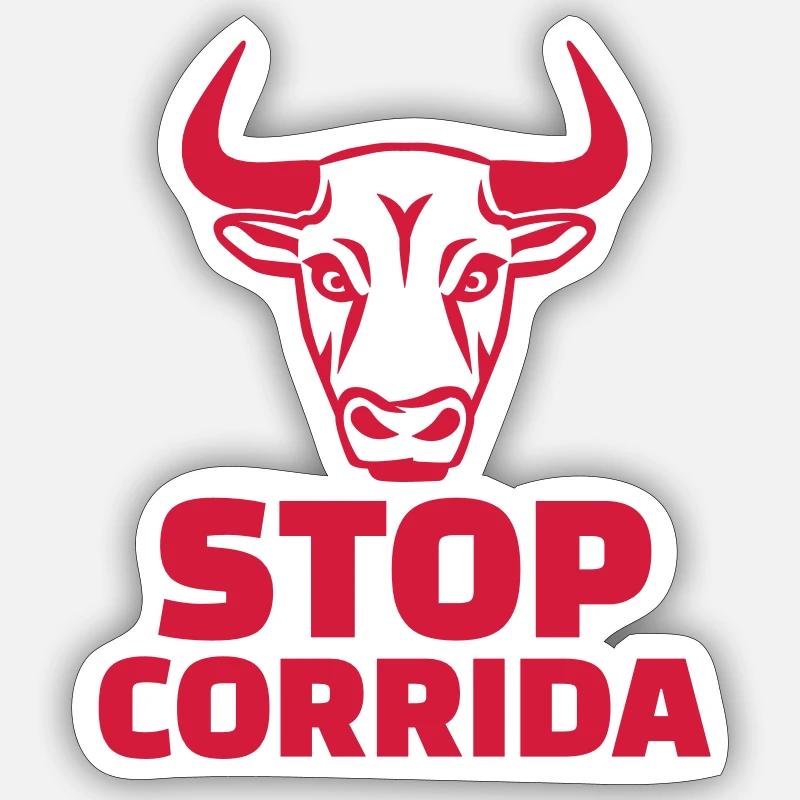 Stop corrida - Sticker taille S (10 x 10 cm) - blanc mat
