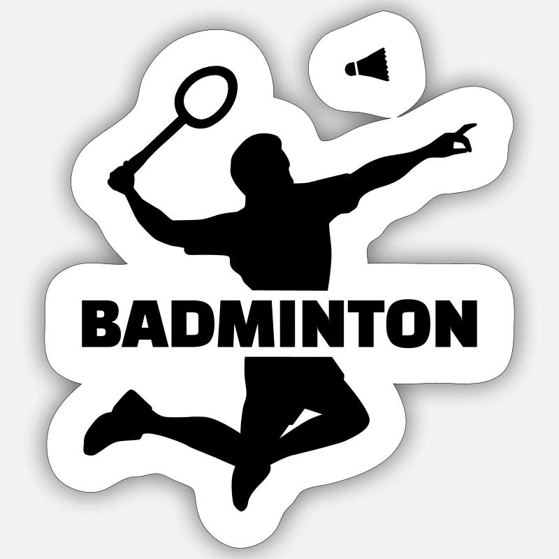 Badminton - Sticker Größe S (10 x 10 cm) - Mattweiß