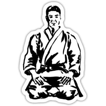 karate - Sticker taille S (10 x 10 cm) - blanc mat - Devant