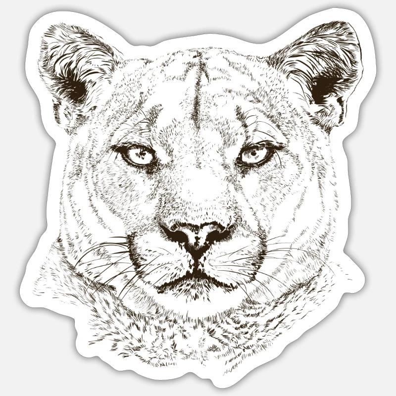 cougar - Sticker size S (10 x 10 cm) - white matte