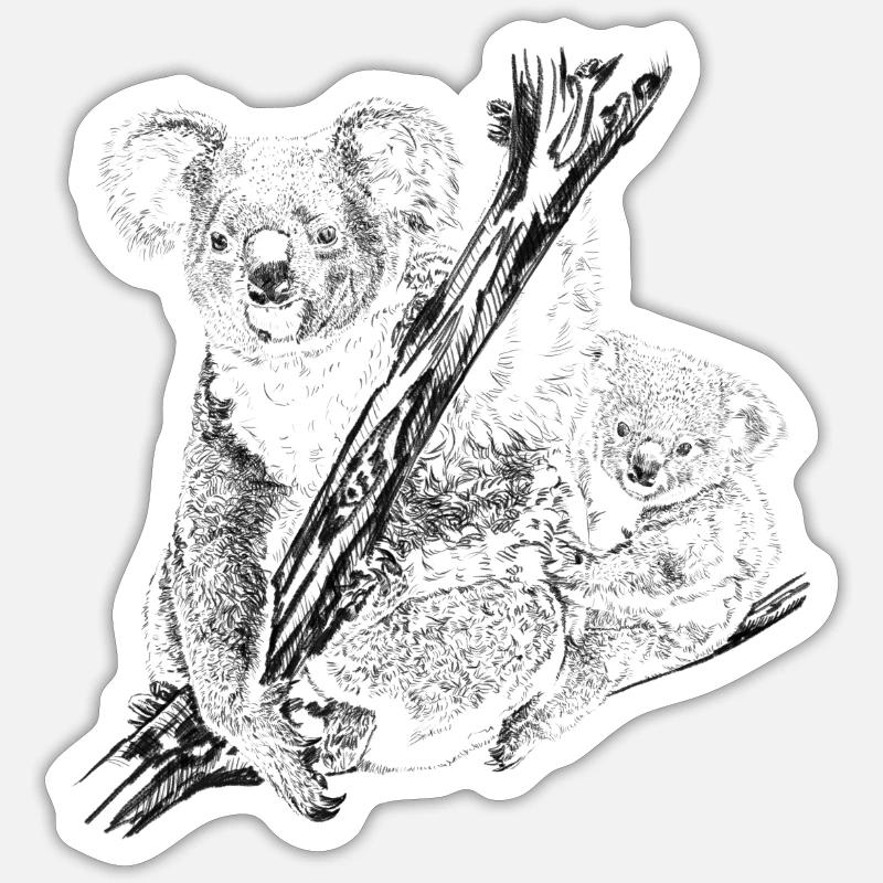 Koala - Sticker Größe S (10 x 10 cm) - Mattweiß