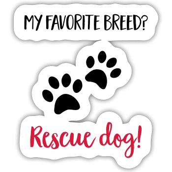 rescuedog - Sticker size S (10 x 10 cm) - white matte - Front