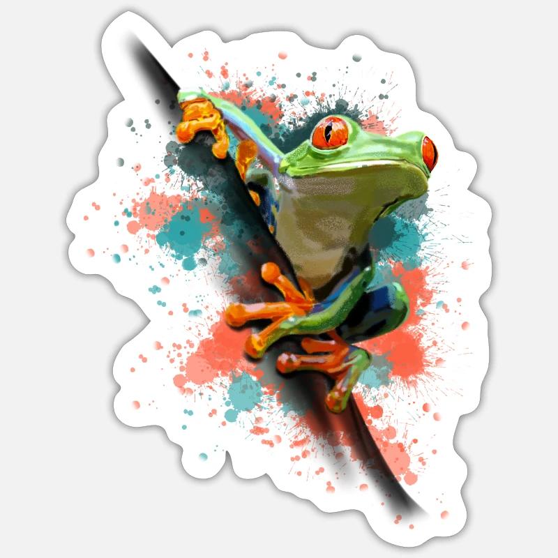 grenouille - Sticker taille S (10 x 10 cm) - blanc mat