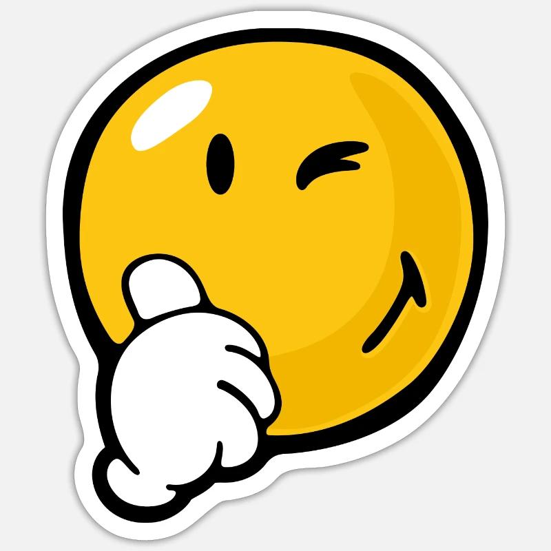 Smiley Certaint - Sticker størrelse S (10 x 10 cm) - mat hvid