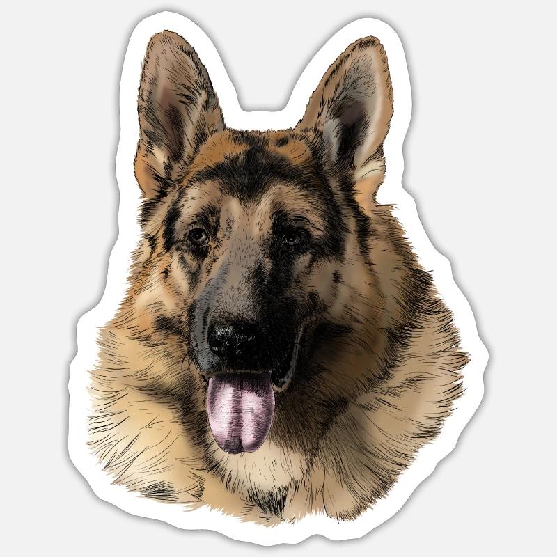 German shepherd Sticker taille S (10 x 10 cm)