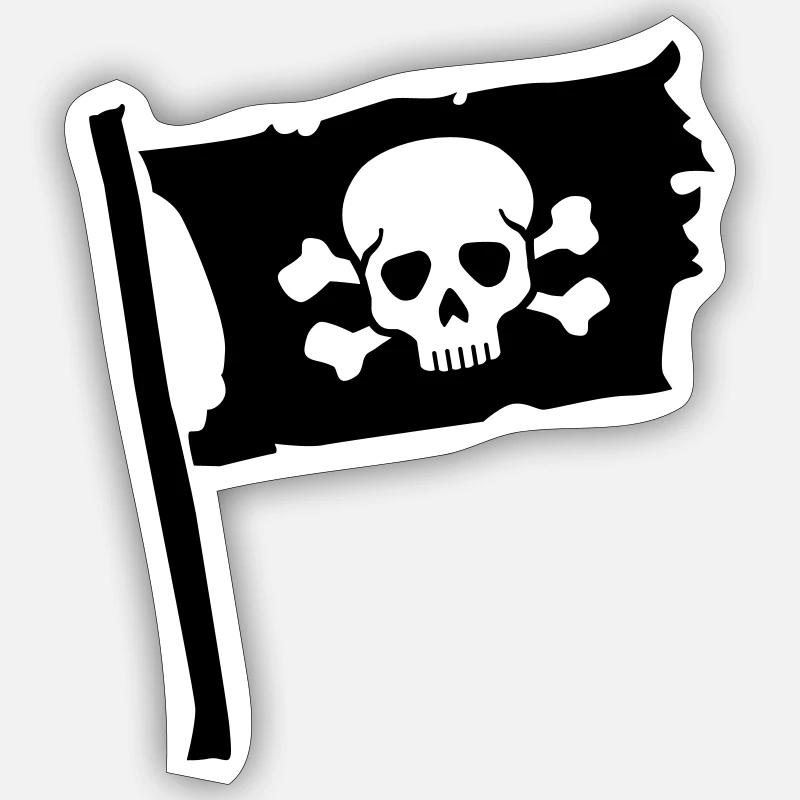 Pirat - Sticker Größe S (10 x 10 cm) - Mattweiß