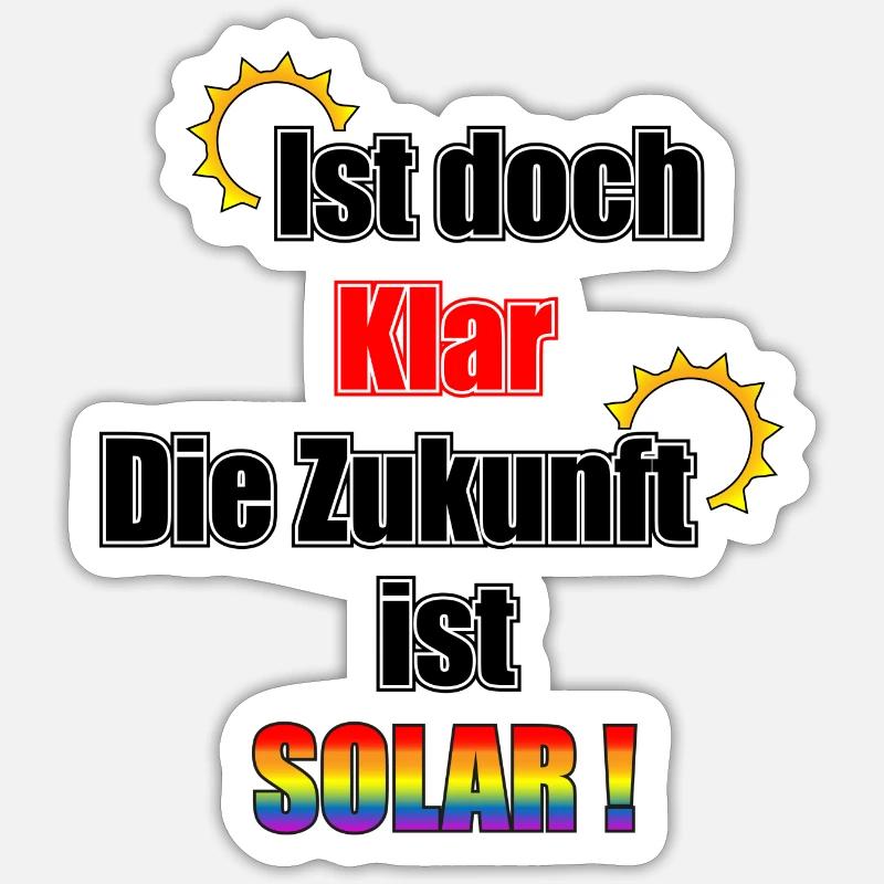 Solar - Sticker Größe S (10 x 10 cm) - Mattweiß