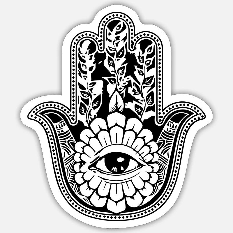 Conception de la main de Fatima II Sticker taille S (10 x 10 cm)