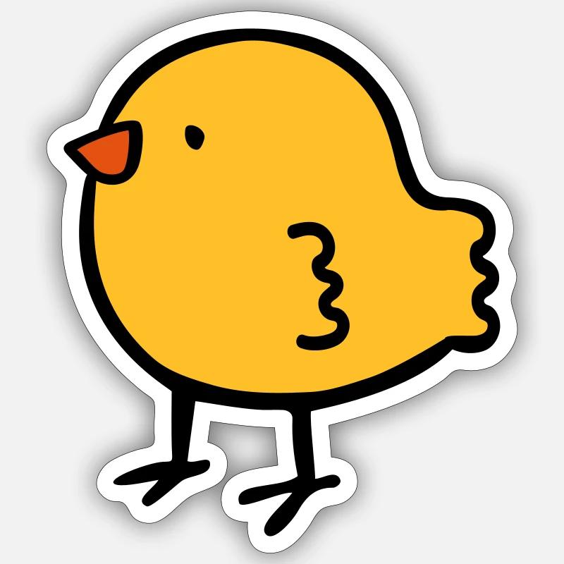 poussin - Sticker taille S (10 x 10 cm) - blanc mat