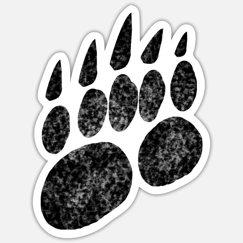 Bärentatze Bärenklaue Pranke - Sticker Größe S (10 x 10 cm) - Mattweiß
