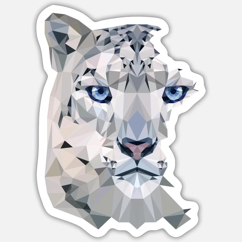 Split Leopard Snow - Sticker taille S (10 x 10 cm) - blanc mat