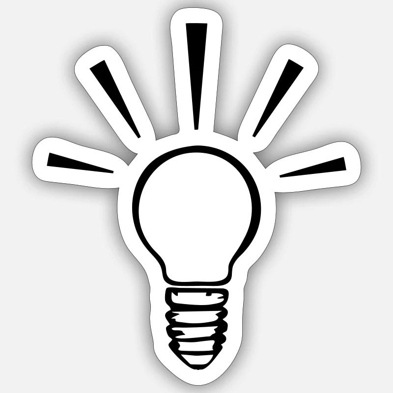 Glühbirne Idee 1farbig Sticker Größe S (10 x 10 cm)