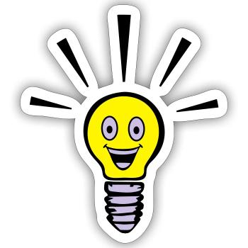 lustige Glühbirne - Idee - Sticker Größe S (10 x 10 cm) - Mattweiß - Vorne