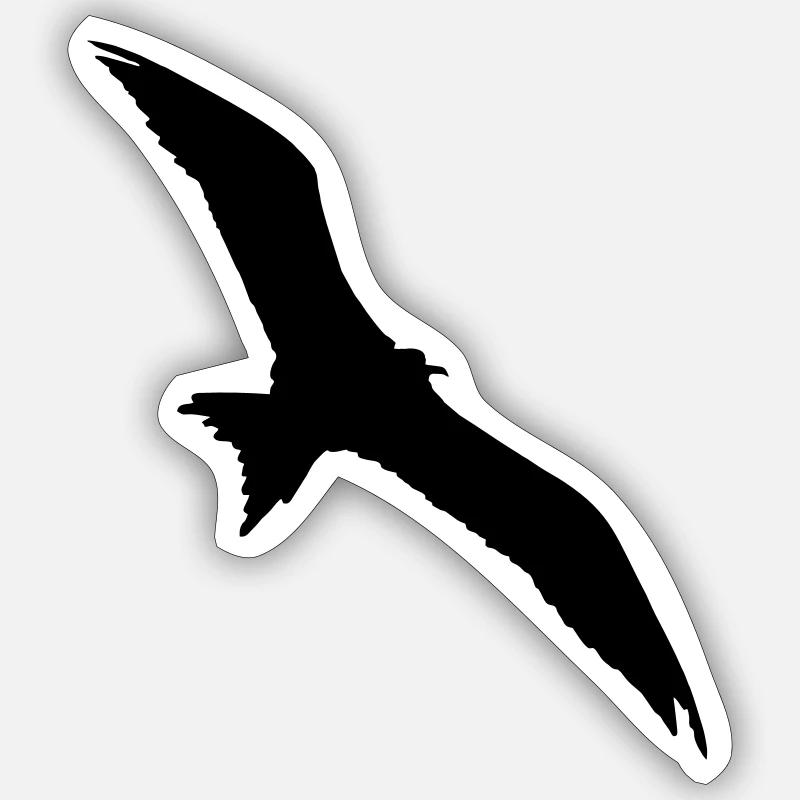 Vogel, Möwe - Sticker Größe S (10 x 10 cm) - Mattweiß