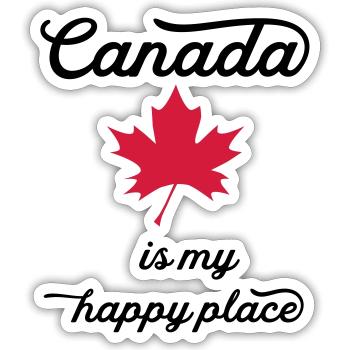 canada happy - Sticker size S (10 x 10 cm) - white matte - Front