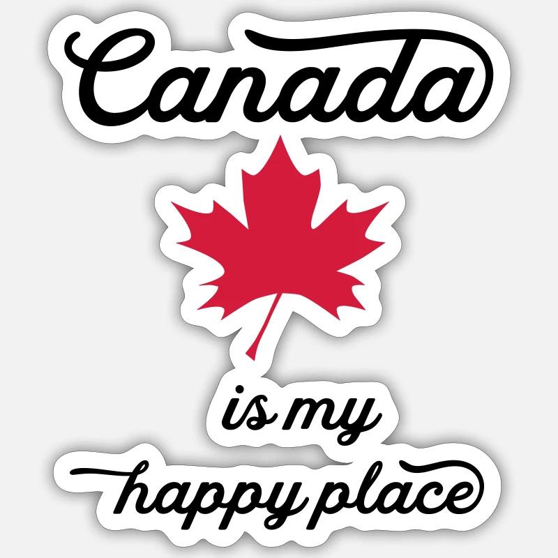 canada heureux - Sticker taille S (10 x 10 cm) - blanc mat