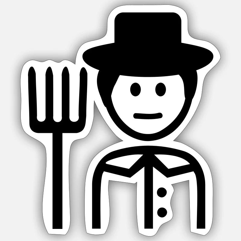 Bauer - Sticker Größe S (10 x 10 cm) - Mattweiß