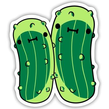 2 kleine gurken mit suessem - Sticker Größe S (10 x 10 cm) - Mattweiß - Vorne