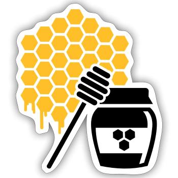Honig - Sticker Größe S (10 x 10 cm) - Mattweiß - Vorne