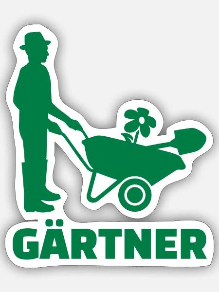 Gärtner - Sticker Größe S (10 x 10 cm) - Mattweiß