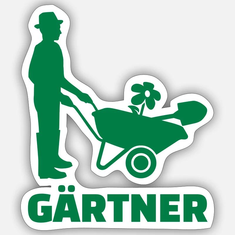 Gärtner - Sticker Größe S (10 x 10 cm) - Mattweiß