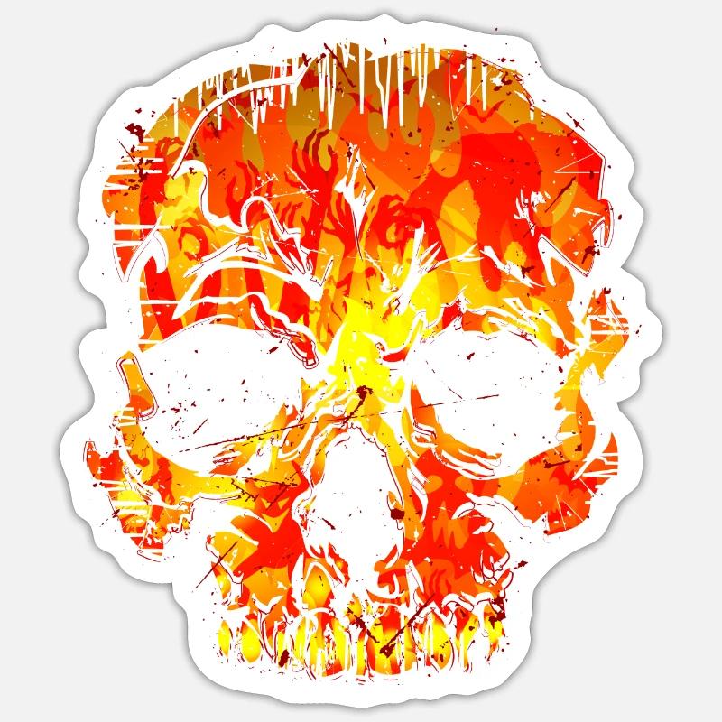Crâne (Enfer) - Sticker taille S (10 x 10 cm) - blanc mat