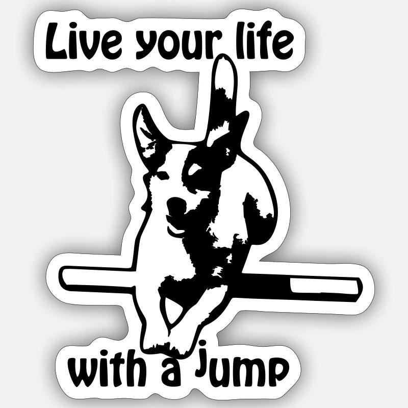 Agility Jack Russel Terrier - Sticker taille S (10 x 10 cm) - blanc mat