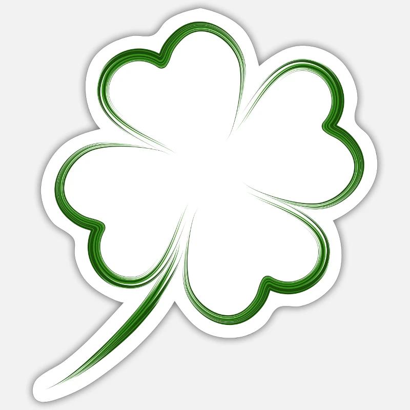 trèfle - Sticker taille S (10 x 10 cm) - blanc mat