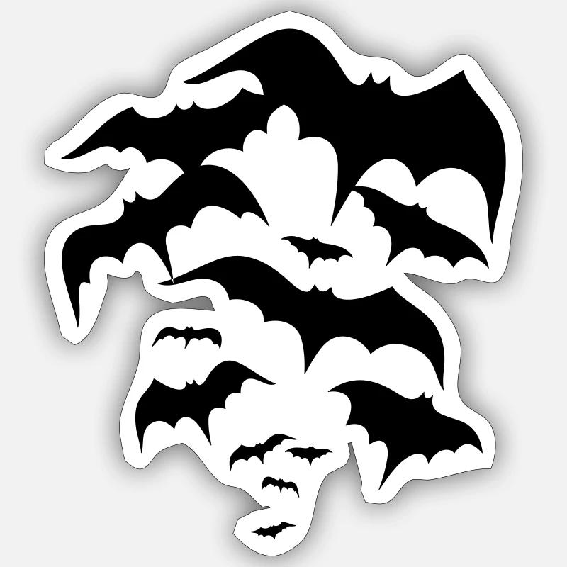 Fledermäuse, bats, Vampire, Dracula - Sticker Größe S (10 x 10 cm) - Mattweiß