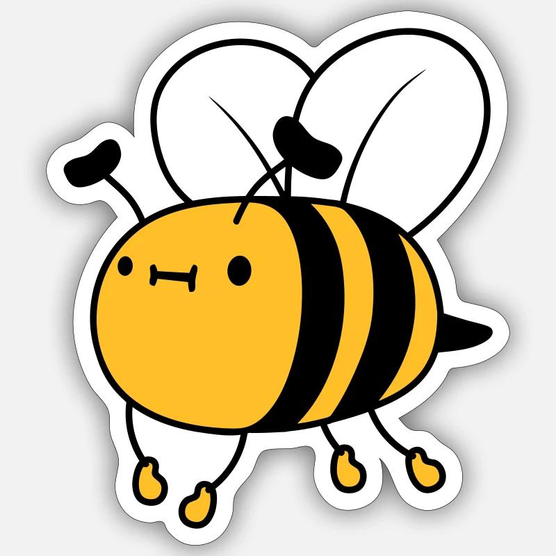 Fliegende nette Biene - Sticker Größe S (10 x 10 cm) - Mattweiß