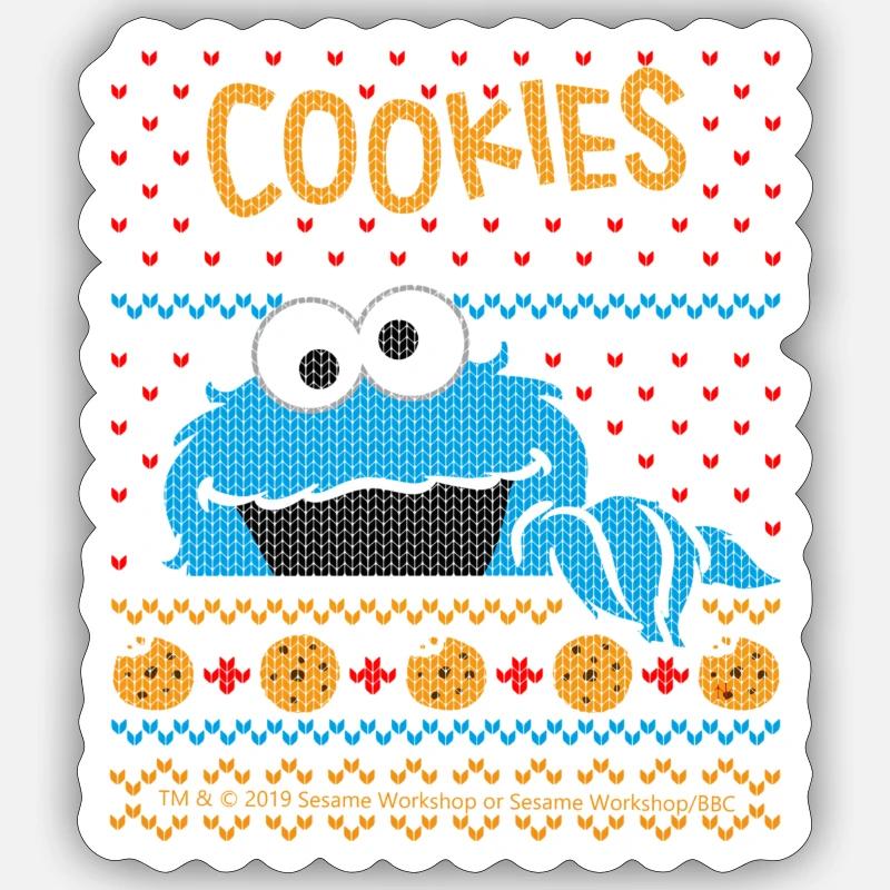 5 Rue Sésame Macaron Pull Moche de Noël mug Sticker taille S (10 x 10 cm)