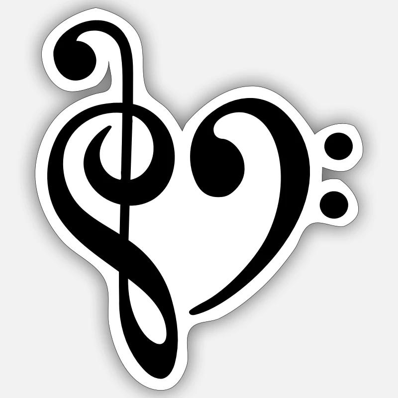 music - Sticker size S (10 x 10 cm) - white matte