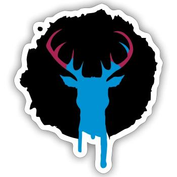 Hirsch Patch Graffiti - Sticker Größe S (10 x 10 cm) - Mattweiß - Vorne