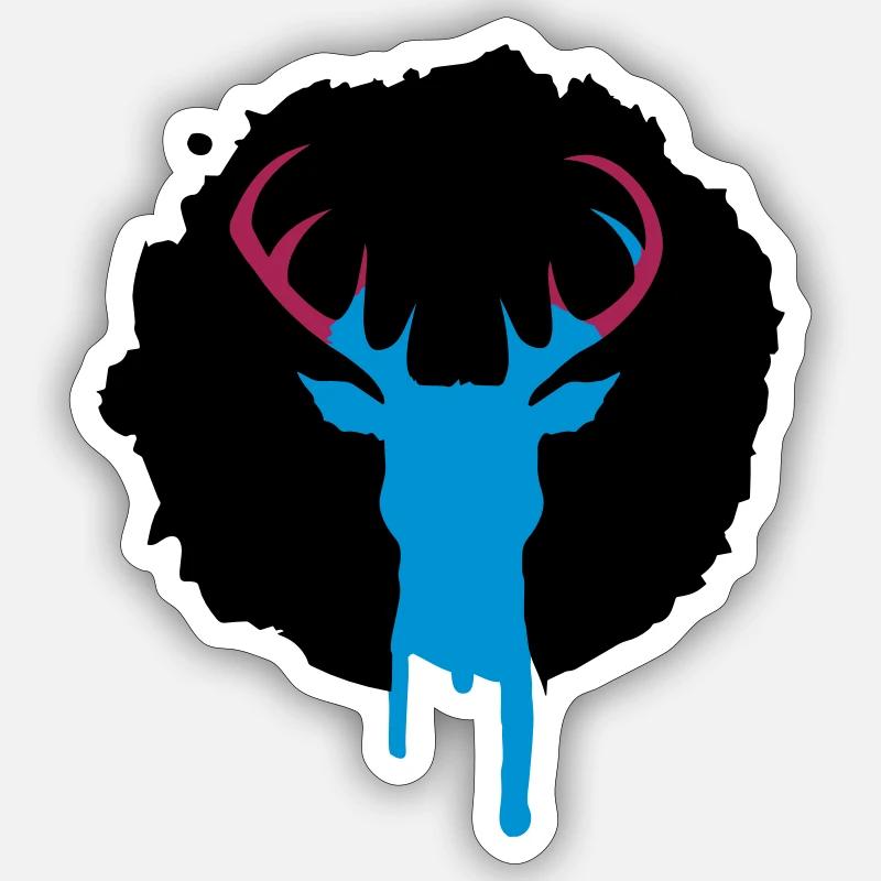 Deer patch graffiti - Sticker size S (10 x 10 cm) - white matte
