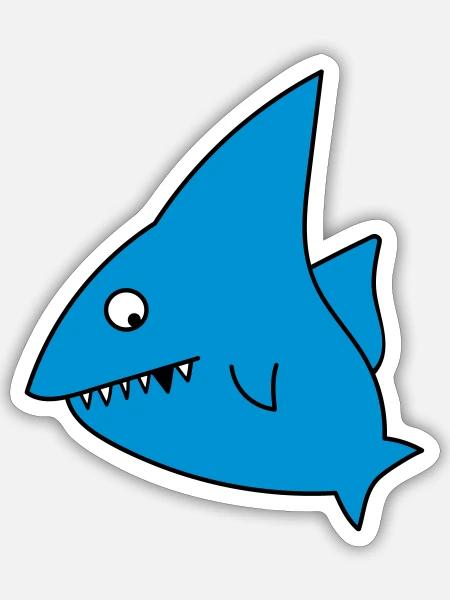 Funny shark - Sticker size S (10 x 10 cm) - white matte