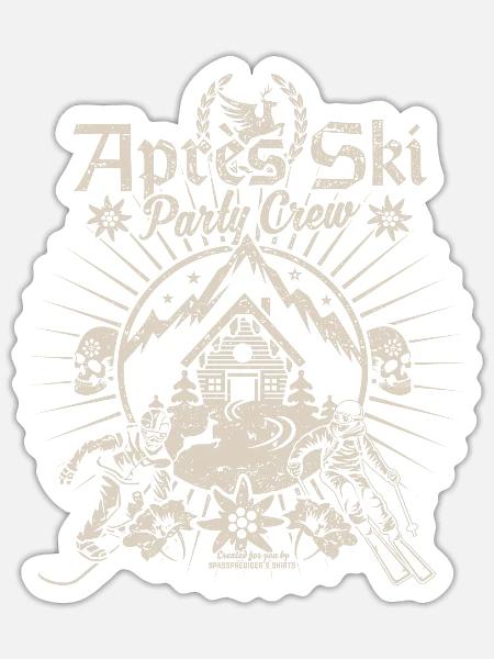 Apres Ski Party Crew - Sticker Größe S (10 x 10 cm) - Mattweiß