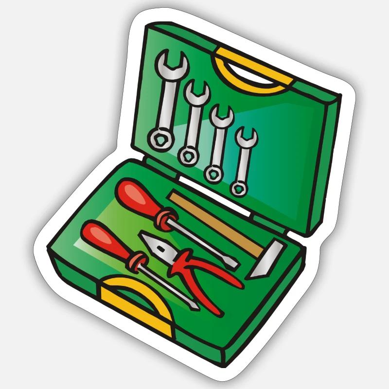 Boîte à outils | toolbox - Sticker taille S (10 x 10 cm) - blanc mat