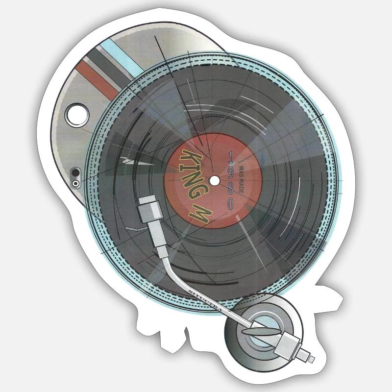 Record player Sticker size S (10 x 10 cm)