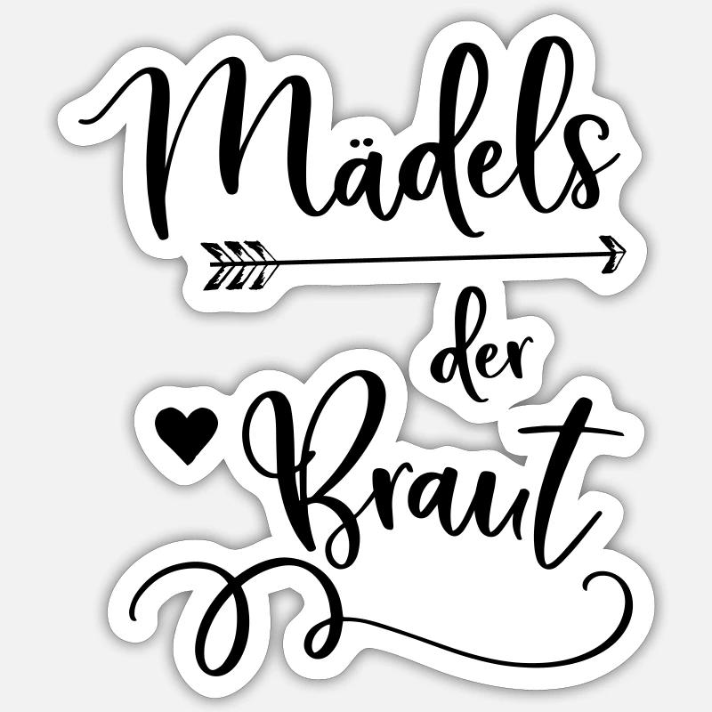 (braut_maedels_2) - Sticker Größe S (10 x 10 cm) - Mattweiß