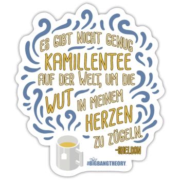 La théorie du Big Bang Thé à la camomille Fury - Sticker taille S (10 x 10 cm) - blanc mat - Devant